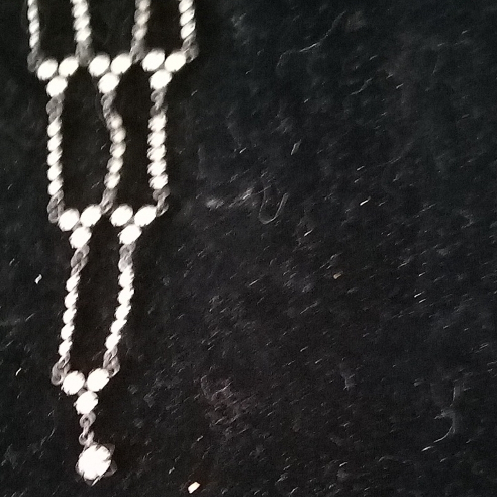 Dramatic Silver-Tone Rhinestone Draped Statement … - image 3